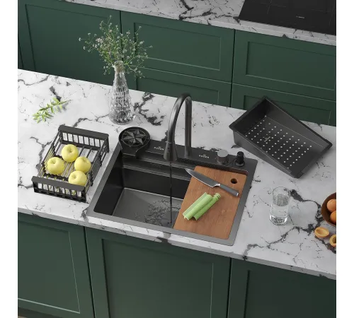 Кухонная мойка Roxen Stage Plus 560250-60B многофункциональная 8 в 1 60*48/графит