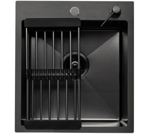 Кухонная мойка Diamond 450*500, коландер, дозатор BLACK DECOR