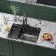 Кухонная мойка Roxen Simple 560220-70B PVD графит с коландером и дозатором