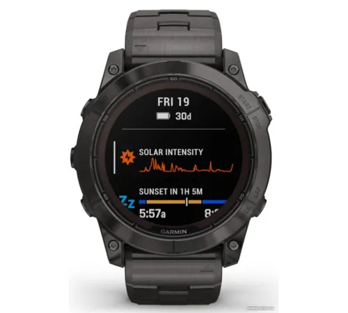 Умные часы Garmin Fenix 7X Pro Sapphire Solar карбоново-серый титан/черный, с титановым и силиконовым ремешками