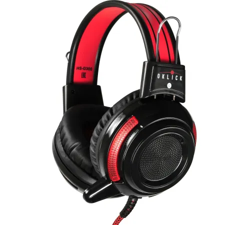 Наушники с микрофоном Оклик HS-G300 Armageddon черный/красный