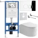 Унитаз подвесной Roxen Royal Matt в комплекте с инсталляцией StounFix Dual Fresh 6 в 1 968245 кнопка: хром глянцевый