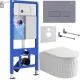 Унитаз подвесной Roxen Royal Matt в комплекте с инсталляцией StounFix Dual Fresh 6 в 1 968226 кнопка: серый бетон
