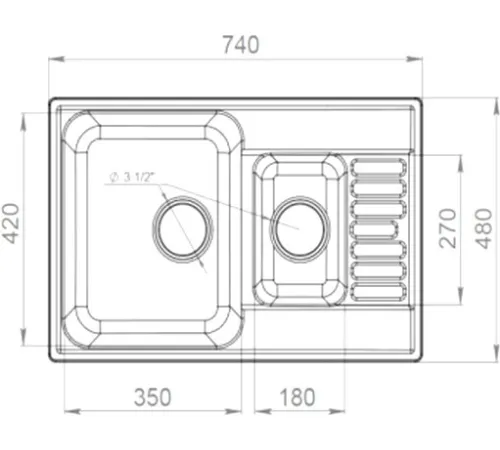 Кухонная мойка  GranFest QUARZ Z-21K черный