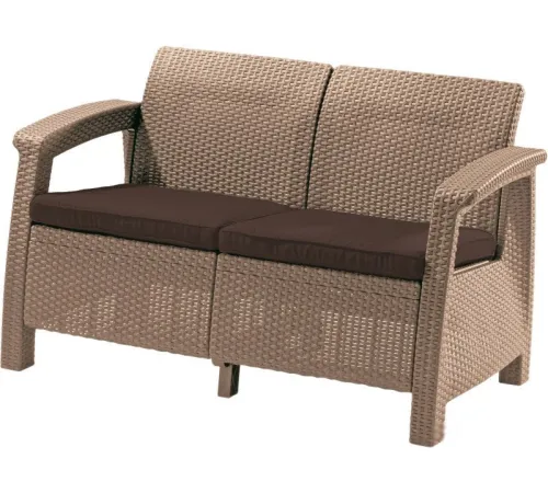 Садовый диван Keter Corfu Love Seat коричневый