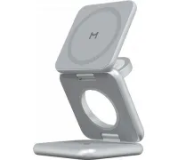 Беспроводное зарядное Magssory Fold Pro 3 в 1 WCH063 серебристый