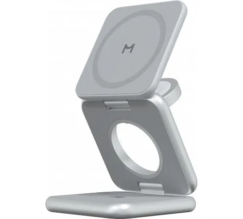 Беспроводное зарядное Magssory Fold Pro 3 в 1 WCH063 серебристый
