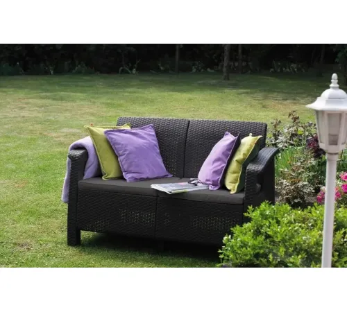 Садовый диван Keter Corfu II Love Seat 258946 коричневый
