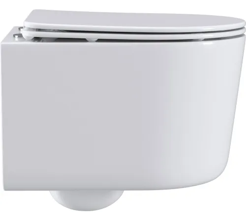 Унитаз подвесной Roxen Simple Compact в комплекте с инсталляцией StounFix Dual Fresh 6 в 1 966614 кнопка: бежевый