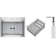 Кухонная мойка Schtoff Best Premium Silver 6050 + коландер KR-1 GREY + дозатор SD-1 SILVER