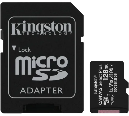 Карта памяти Kingston Canvas Select Plus microSDXC 128GB SDCS2/128GB с адаптером