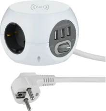 Сетевой фильтр Electraline 62079 1.5 м, черный
