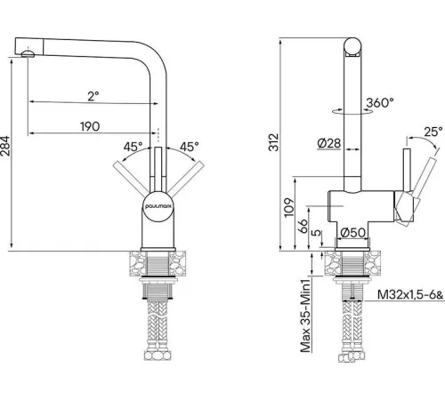 Смеситель Paulmark Spring Sp212067-BS