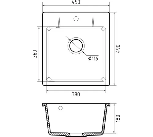 Кухонная мойка GranFest Urban GF-UR-245 черный