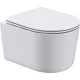 Унитаз подвесной Roxen Simple Compact в комплекте с инсталляцией StounFix Dual Fresh 6 в 1 913681 кнопка: хром глянец