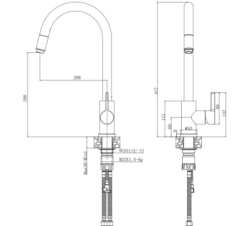 Смеситель Voda Vessel VSL519G