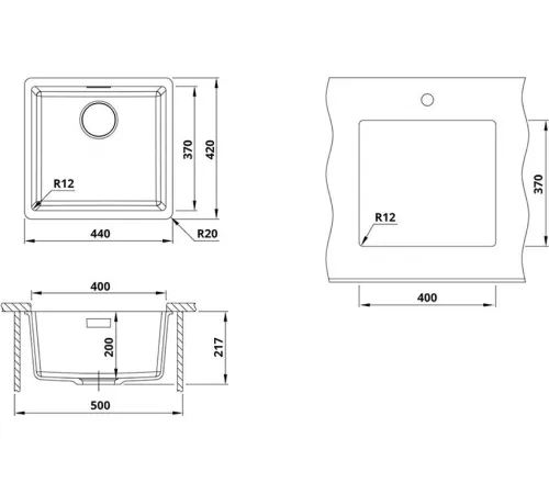 Кухонная мойка Roxen Gap 360270-44VB
