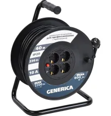 Удлинитель Generica УК40 WKP10-10-04-40-G 40 м, черный