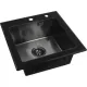 Кухонная мойка ARFEKA ECO AR 500*500 GS BLACK GLASS + BLACK PVD NANO