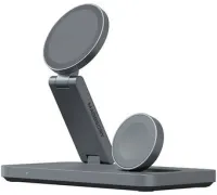 Беспроводное зарядное Magssory Yoga 3 в 1 Charging Station для Apple Qi2 WCH016m темно-серый
