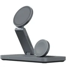Беспроводное зарядное Magssory Yoga 3 в 1 Charging Station для Apple Qi2 WCH016m темно-серый