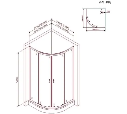 Душевой поддон AM.PM X-Joy W88T-205-080W