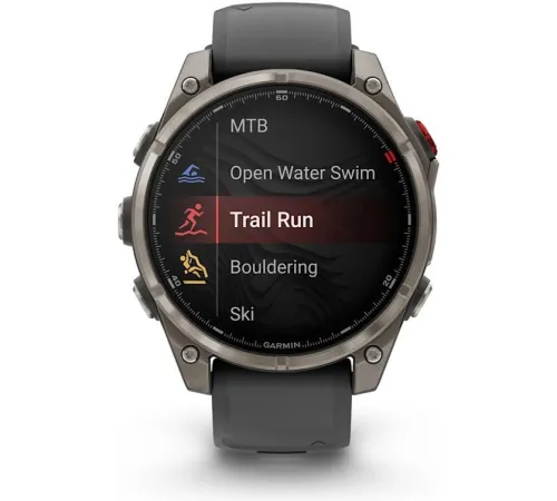 Умные часы Garmin Fenix 8 Pro 47 мм титановый, графитовый силиконовый ремешок