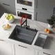 Кухонная мойка Roxen Simple 560220-55B PVD графит с коландером и дозатором
