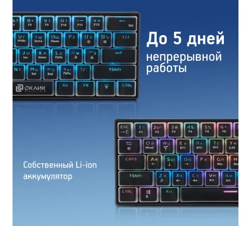 Клавиатура Оклик K763W черный