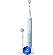 Электрическая зубная щетка Oral-B iO 3 с насадкой Ultimate Clean 4 шт, голубой