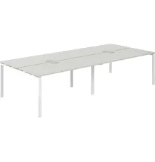 Офисный стол Norden 320х143.8х75 SG.256.SH.63.WH белый/серый бархат
