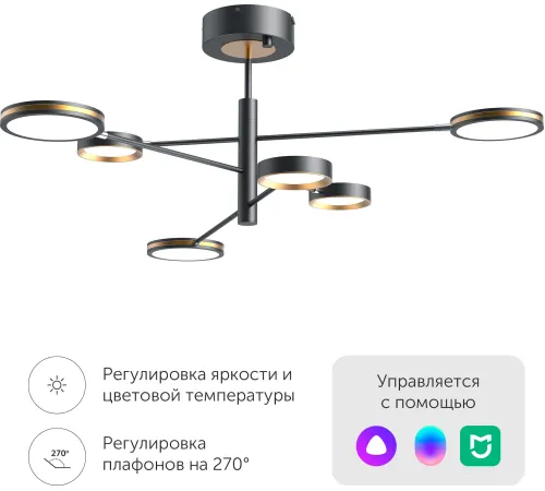 Люстра средней высоты Yeelight Arowana Chandelier C2103 YLDL030 6 плафонов