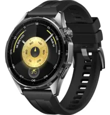 Умные часы Huawei Watch GT 6 46 мм черный, с черным силиконовым ремешком, международная версия