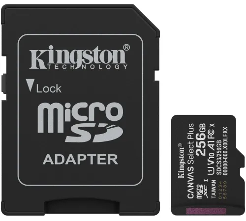 Карта памяти Kingston Canvas Select Plus microSDXC 256GB SDCS3/256GB с адаптером