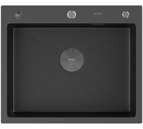 Кухонная мойка ARFEKA Eco AR 600*500 POP-UP BLACK PVD NANO DECOR