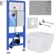 Унитаз подвесной Roxen Cube Bidet One Rimless 6 в 1 StounFix Dual Fresh 569118 кнопка: матовая