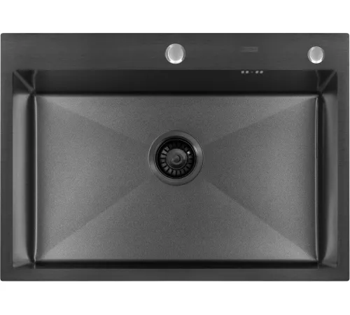 Кухонная мойка ARFEKA ECO AR 700*500 BLACK PVD NANO DECOR VOLCANIC ROCK
