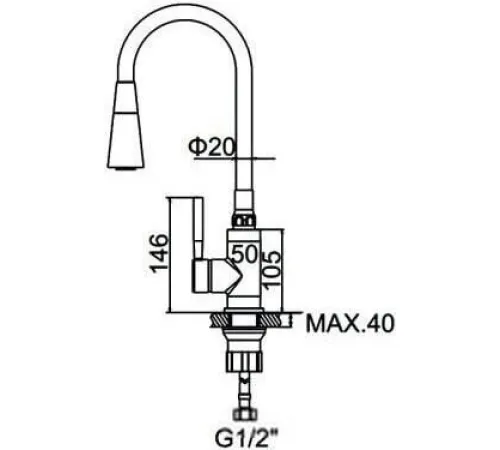Смеситель Ledeme L4199-9 хром/серый