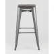 Табурет Stool Group TOLIX WOOD барный серебристый матовый