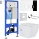 Унитаз подвесной Roxen Cube Bidet One Rimless 6 в 1 StounFix Dual Fresh 521082 кнопка: хром
