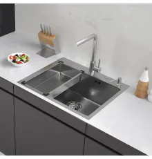 Кухонная мойка ARFEKA Eco AR мойка 600*500, коландер G, дозатор Satin Decor Volcanic