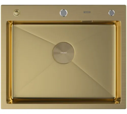 Кухонная мойка ARFEKA Eco AR 600*500 POP-UP GOLD PVD NANO