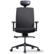 Офисное кресло Bestuhl J1 Black Pl с подголовником и подлокотником черная сетка/черная ткань