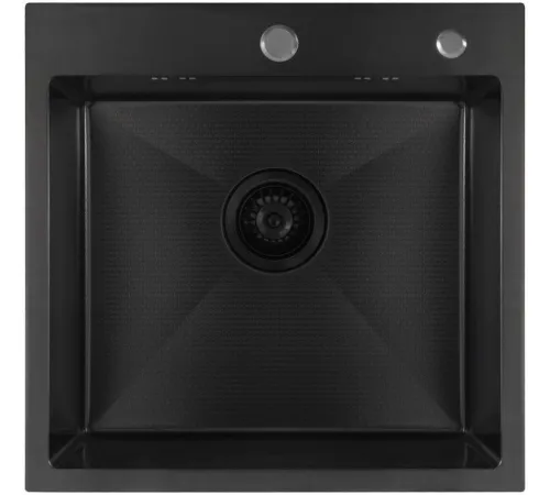 Кухонная мойка Diamond 500*500, коландер, дозатор BLACK DECOR