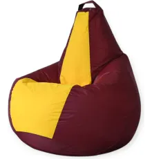 Кресло-мешок Mio Tesoro Груша Kombo XXL GF-130x85-BZH бордовый/желтый