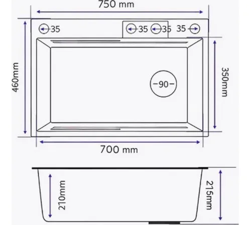 Кухонная мойка MARRBAXX C7546-R Decor C7546-DMR нержавеющая сталь