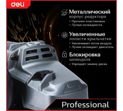 Угловая шлифмашина Deli DE-JM180-1E