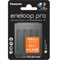 Аккумулятор Panasonic Eneloop Pro AAA BK-4HCDE/4CP+case 4 шт