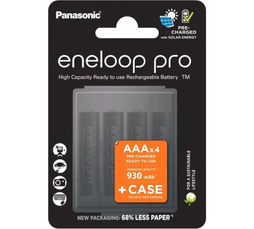 Аккумулятор Panasonic Eneloop Pro AAA BK-4HCDE/4CP+case 4 шт