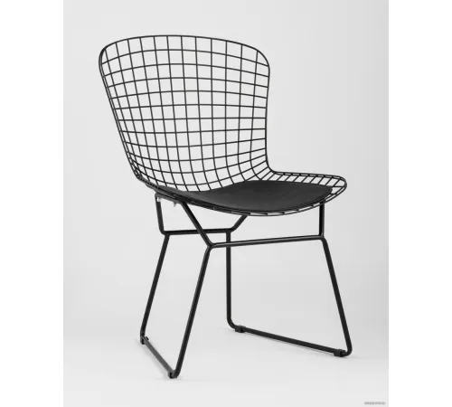 Стул Stool Group Bertoia с черной подушкой черный